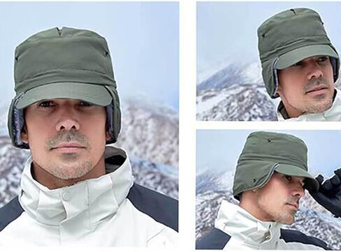 Winter Ear Flap Ushanka Fur Trapper Hat Winter Visor Warm Cadet Baseball Cap for Men Women in Saudi Arabia