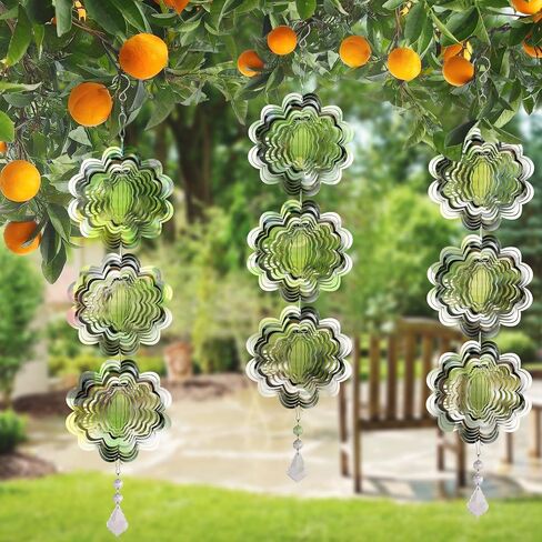 Reflective Bird Deterrents for Outside, Extra Sparkly Metal Hanging 3D Wind Spinners, Garden Décor, Bird Scare Repellent Devices to Keep Birds Away Your House Patio Orchards 9Pcs 5.31" in Saudi Arabia
