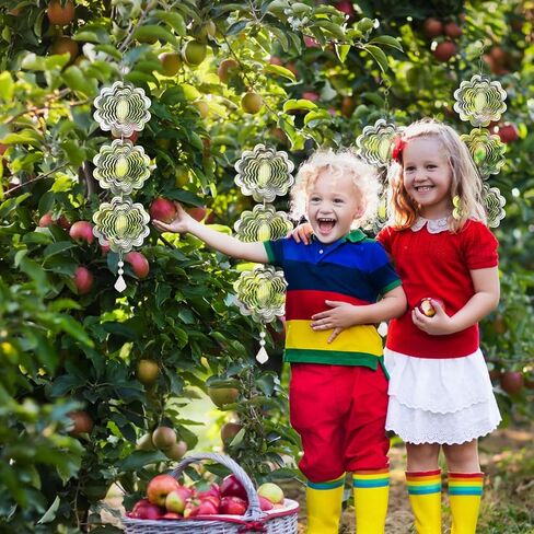 Reflective Bird Deterrents for Outside, Extra Sparkly Metal Hanging 3D Wind Spinners, Garden Décor, Bird Scare Repellent Devices to Keep Birds Away Your House Patio Orchards 9Pcs 5.31" in Saudi Arabia