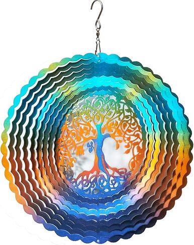 FONMY Wind Spinner Mandala Starry Sky 12 inch 3D Stainless Steel Laser Cut Metal Art Geometric Pattern - Hanging Wind Spinner, Kinetic Yard Art Decorations - Indoor/Outdoor Décor in Saudi Arabia