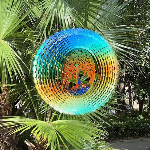 FONMY Wind Spinner Mandala Starry Sky 12 inch 3D Stainless Steel Laser Cut Metal Art Geometric Pattern - Hanging Wind Spinner, Kinetic Yard Art Decorations - Indoor/Outdoor Décor in Saudi Arabia