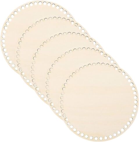 FOMIYES Woven Baskets DIY Kits 5pcs Wooden Basket Bottoms Round Circle Blank Crochet Knitting Basket Wood Base Shaper 20CM for Crafts DIY Baskets Bags Purse Weaving Supplies Woven Baskets DIY Kits in Saudi Arabia