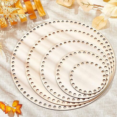 FOMIYES Woven Baskets DIY Kits 5pcs Wooden Basket Bottoms Round Circle Blank Crochet Knitting Basket Wood Base Shaper 20CM for Crafts DIY Baskets Bags Purse Weaving Supplies Woven Baskets DIY Kits in Saudi Arabia