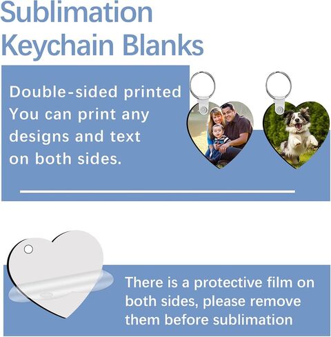 240Pcs Sublimation Keychain Blanks Double Sides 80 MDF Sublimation Keychains Blank with 160 Rings and Clips in Saudi Arabia