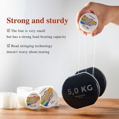 Elastic Bracelet String Cord Kit: 2 Rolls of 200m (0.5mm) Clear Beaded Stretch Cord with Tools - Perfect for Bracelet Making and DIY Jewelry Projects! in Saudi Arabia