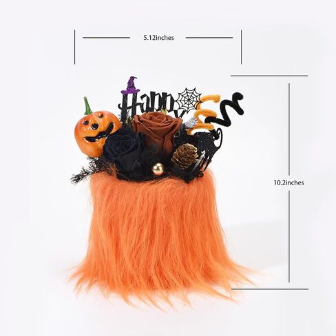Halloween Table Decor Preserved Flowers Black Roses with Pumpkins and Hydrangea, Halloween Table Centerpiece for Dining Kitchen Living Room Bedroom Front Door (Orange) in Saudi Arabia