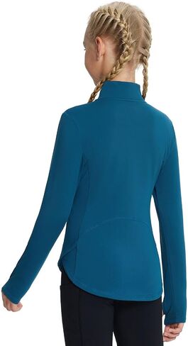 BALEAF Fleece Lined Girls Horse Riding Shirts With Pants Thermal Equestrian Clothing(Blue & Black,Size M) in Saudi Arabia