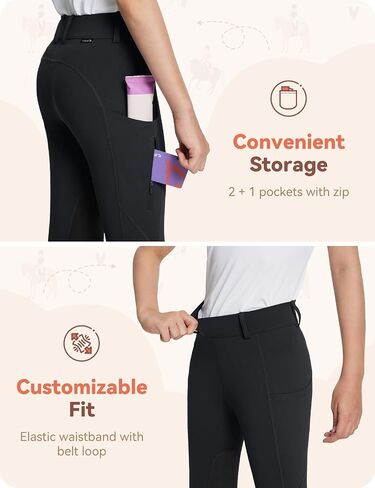 BALEAF Fleece Lined Girls Horse Riding Shirts With Pants Thermal Equestrian Clothing(Blue & Black,Size M) in Saudi Arabia