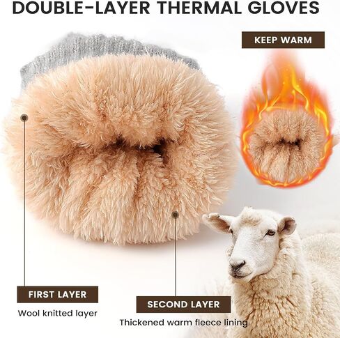 Clothirily Winter Gloves for Women, Touch Screen Gloves with Thermal Soft Lining, Elastic Cuff Winter Gloves for Cold Weather in Kuwait