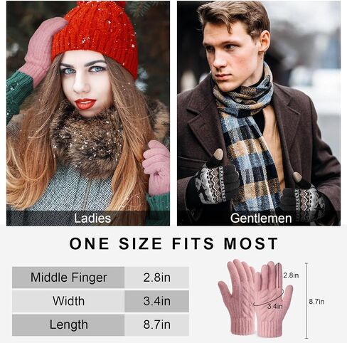 Clothirily Winter Gloves for Women, Touch Screen Gloves with Thermal Soft Lining, Elastic Cuff Winter Gloves for Cold Weather in Kuwait