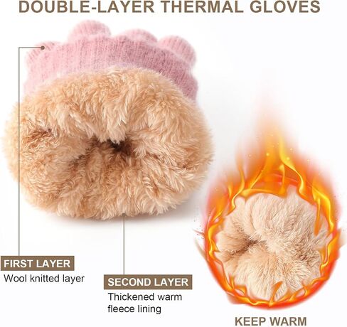 Clothirily Winter Gloves for Women, Touch Screen Gloves with Thermal Soft Lining, Elastic Cuff Winter Gloves for Cold Weather in Kuwait