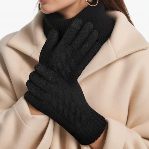 Clothirily Winter Gloves for Women, Touch Screen Gloves with Thermal Soft Lining, Elastic Cuff Winter Gloves for Cold Weather in Kuwait