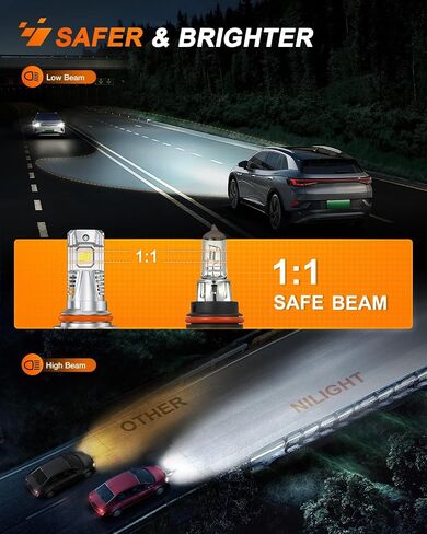 Nilight 9007/HB5 Bulbs, 17000LM Super Bright Halogen Upgrade Replacement, Plug and Play, 6000k Cool White, Pack of 2 in Saudi Arabia
