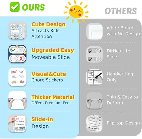 2 in 1 Bedtime/Morning Routine Chart for Kids Toddlers, Magnetic Chore Chart for Kids, Cute Visual Schedule for Kids Schedule Board for Home, Kids Checklist to Do List ADHD Tools for Kids in Kuwait