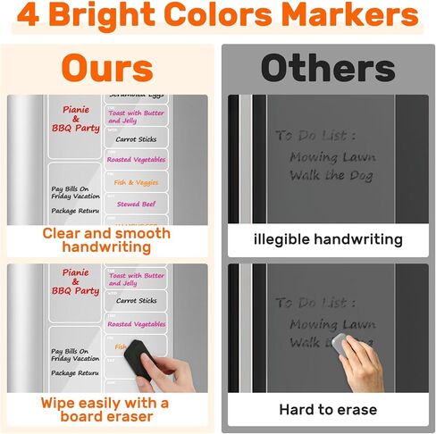 Acrylic Magnetic Calendar for Fridge, Weekly Planner Transparent Dry Erase Board for Refrigerator includes 4 Colors Markers and Eraser Apartment Decor Must Haves Acrylic Board for Kitchen（12"X8"） in Saudi Arabia