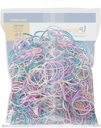 Upgrade Office Supply UPG244LC Rubber Bands, Size #54, Assorted Non-Latex Light Colors, 1 lb Bag, USA in Saudi Arabia