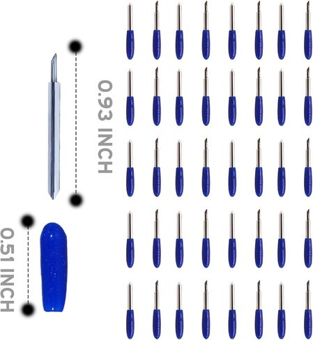 40 قطعة شفرات دقيقة 60 درجة بديلة لشفرات الكريكوت للصانع/الصانع 3 /استكشاف الهواء/الهواء 2/ الهواء 3/ التعبير، تستخدم للفيلم وورق الأرز والنسيج والكرتون الرقيق والجلد in Kuwait