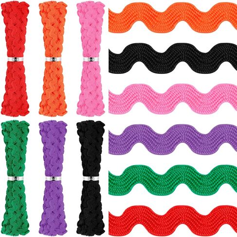 Glarks 1Pcs 27Yard/25M White Rick Rack Trim Ribbon Wave Sewing Bending Fringe Trim for DIY Sewing Crafts Wedding Bridal Dress Embellishment Party Decoration Gift Wrapping Supplies in Saudi Arabia