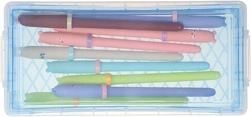 BTSKY Large Capacity Pencil Box, Office Supplies Storage Organizer Box, Brush Painting Pencils Storage Box Watercolor Pen Container Drawing Tools(6 Pack Clear) in Kuwait