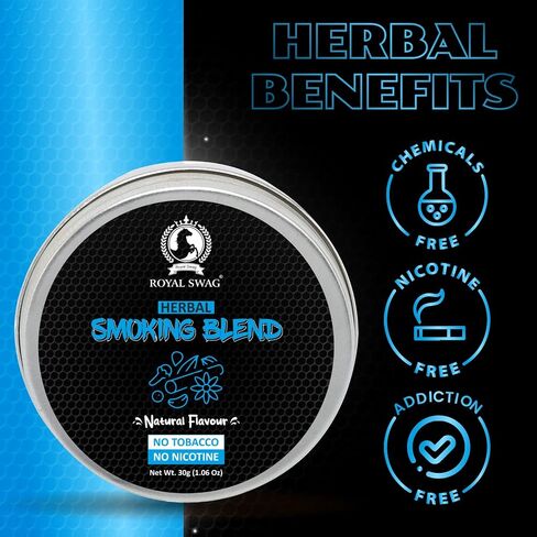 Royal Swag Tobacco & Nicotine Free Smoking Mixture With 100% Natural Herbal Smoking Blend (makes 40 rolls) Tobacco Alternatives, Herbal Smoking Mix 1 Pack 30gm(1 Oz) in Saudi Arabia