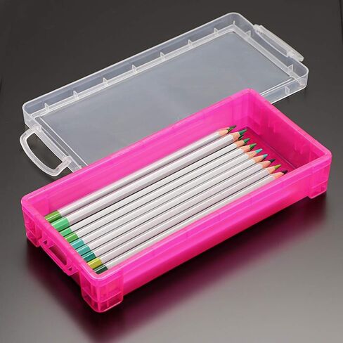 BTSKY Large Capacity Pencil Box, Office Supplies Storage Organizer Box, Brush Painting Pencils Storage Box Watercolor Pen Container Drawing Tools(6 Pack Clear) in Kuwait