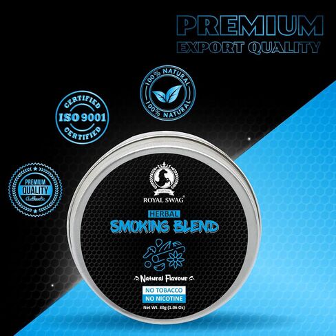 Royal Swag Tobacco & Nicotine Free Smoking Mixture With 100% Natural Herbal Smoking Blend (makes 40 rolls) Tobacco Alternatives, Herbal Smoking Mix 1 Pack 30gm(1 Oz) in Saudi Arabia
