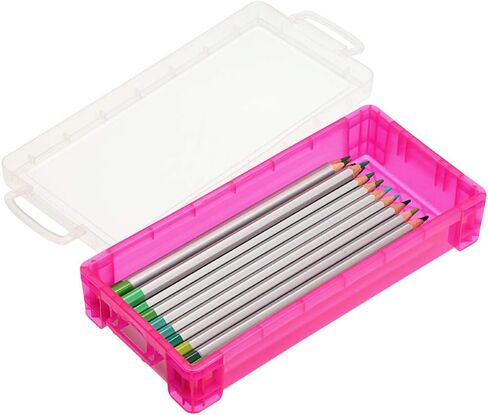 BTSKY Large Capacity Pencil Box, Office Supplies Storage Organizer Box, Brush Painting Pencils Storage Box Watercolor Pen Container Drawing Tools(6 Pack Clear) in Kuwait