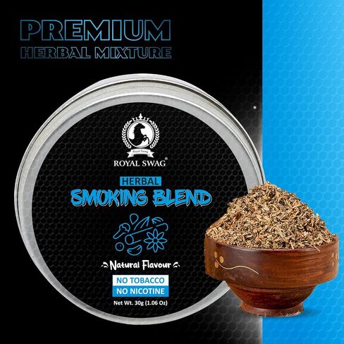 Royal Swag Tobacco & Nicotine Free Smoking Mixture With 100% Natural Herbal Smoking Blend (makes 40 rolls) Tobacco Alternatives, Herbal Smoking Mix 1 Pack 30gm(1 Oz) in Saudi Arabia