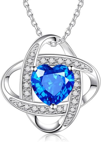 Birthstone Necklaces for Women,S925 Silver Jewelry with Birthstone Pendant Necklace Gifts for Mom,Wife,Sister,Girlfriend,Best Friend on Chrismas,Birthday,Valentines,Mothers Day,Anniversary with Exquisite Packaged Gift Box in Saudi Arabia