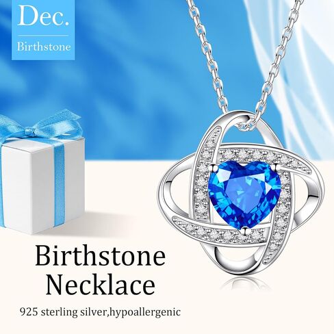 Birthstone Necklaces for Women,S925 Silver Jewelry with Birthstone Pendant Necklace Gifts for Mom,Wife,Sister,Girlfriend,Best Friend on Chrismas,Birthday,Valentines,Mothers Day,Anniversary with Exquisite Packaged Gift Box in Saudi Arabia