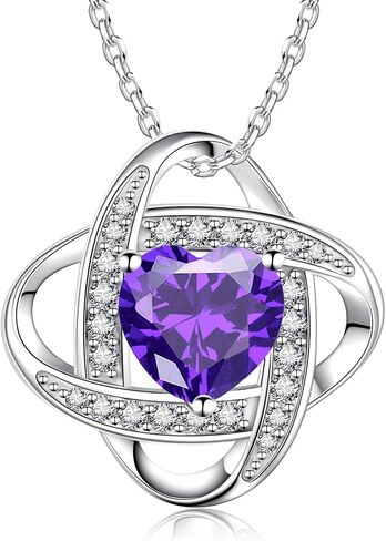 Birthstone Necklaces for Women,S925 Silver Jewelry with Birthstone Pendant Necklace Gifts for Mom,Wife,Sister,Girlfriend,Best Friend on Chrismas,Birthday,Valentines,Mothers Day,Anniversary with Exquisite Packaged Gift Box in Saudi Arabia