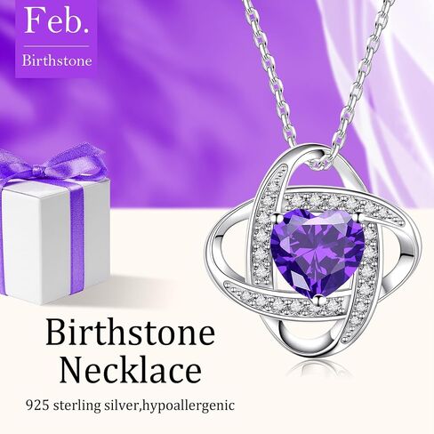 Birthstone Necklaces for Women,S925 Silver Jewelry with Birthstone Pendant Necklace Gifts for Mom,Wife,Sister,Girlfriend,Best Friend on Chrismas,Birthday,Valentines,Mothers Day,Anniversary with Exquisite Packaged Gift Box in Saudi Arabia