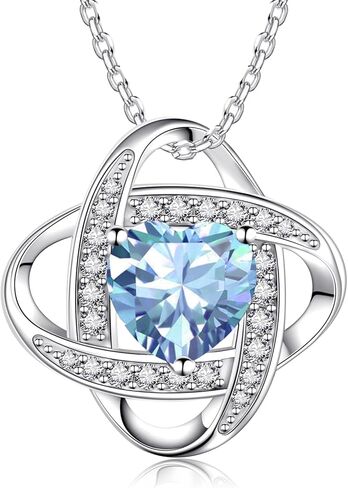 قلادات جوهرة الميلاد للنساء، مجوهرات فضية S925 مع قلادة قلادة جوهرة الميلاد هدايا للأم والزوجة والأخت والصديقة وأفضل صديق في عيد الميلاد وعيد الميلاد وعيد الحب وعيد الأم والذكرى السنوية مع صندوق هدايا رائع معبأ in Kuwait