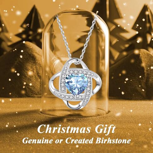 قلادات جوهرة الميلاد للنساء، مجوهرات فضية S925 مع قلادة قلادة جوهرة الميلاد هدايا للأم والزوجة والأخت والصديقة وأفضل صديق في عيد الميلاد وعيد الميلاد وعيد الحب وعيد الأم والذكرى السنوية مع صندوق هدايا رائع معبأ in Kuwait
