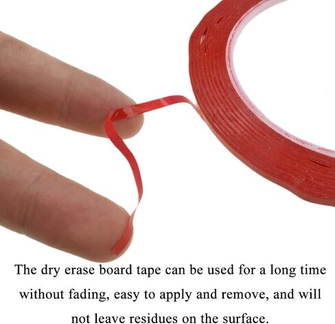 Whiteboard Tape,1/8 Inch White Board Tape Line Self Adhesive Pinstripe Tape Thin Tape for Dry Erase Board Accessories Art Pinstriping Tape Chalkboard Pin Striping Tape（10 Rolls,Red,3mm） in Saudi Arabia