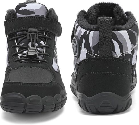 Dannto Kids Winter Snow Boots Boys Girls Wide Toe Box Warm Barefoot Hiking Shoes Fur Lined Outdoor Ankle Walking Boots in Saudi Arabia