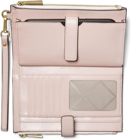 Michael Kors Women's Jet Set Double Zip Wristlet, Optic White/Soft Pink in Saudi Arabia