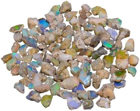 75 CTS Ethiopian Opal Raw, Fire Play Opal, Opal Supply, Jewelry Making Stones, DIY Crystals, Energy Stone, Chakra Opal, Healing Opals, Birthstone, Good Luck Gemstones, Opal Rough, Rainbow Opal in Kuwait