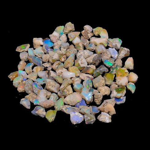 75 CTS Ethiopian Opal Raw, Fire Play Opal, Opal Supply, Jewelry Making Stones, DIY Crystals, Energy Stone, Chakra Opal, Healing Opals, Birthstone, Good Luck Gemstones, Opal Rough, Rainbow Opal in Kuwait