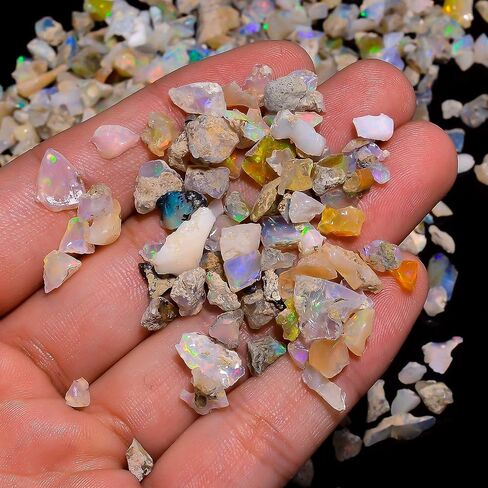 75 CTS Ethiopian Opal Raw, Fire Play Opal, Opal Supply, Jewelry Making Stones, DIY Crystals, Energy Stone, Chakra Opal, Healing Opals, Birthstone, Good Luck Gemstones, Opal Rough, Rainbow Opal in Kuwait