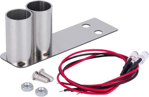 RC Exhaust Pipe Tailpipe,Stainless Single Double Simulation Exhaust Pipe with LED Light for 1/10 Drifting RC Car HSP HPI Sakura Tamiya Upgrade Parts (Double) in Saudi Arabia
