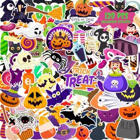 120 Pcs Halloween Stickers, Halloween Stickers for Kids, Non Repeating Waterproof Halloween Stickers, Kids Halloween Party Favors Classroom Crafts, Decorations, Gifts, Halloween Party Supplies