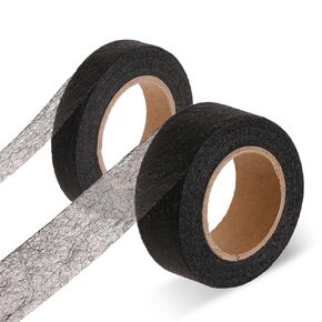 Thinp 2 Rolls Stitch Witchery Hemming Tape,Hem Tape Hemming Tape for Pants No Sew Hemming Tape Double Sided Fusing Hem Tape for Curtain Clothes Crafting Projects(0.4-1 Inch X 22 Yards Black)
