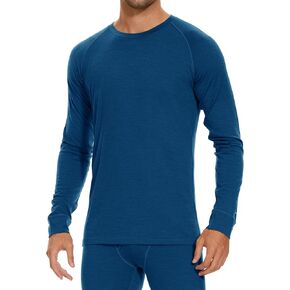 Iguana Mens 100% Merino Wool Base Layer Top for Ski Lightweight Thermal Underwear Shirts