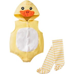Halloween Costume Toddler Boy Girl Animal Hooded Sleeveless Romper Duck Costume