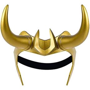Loki Crown Mask Supervillain Gold Helmet Cosplay technoblade Loki Helmet Horns Costumes Prop Halloween Party