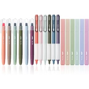 Mr. Pen- Aesthetic Highlighters and Gel Pens, 18 Pack, Gel Highlighters for Bibles, Vintage Color Highlighters, Black Gel Pens, Highlighter Pens, Vintage Color Bible Highlighter No Bleed