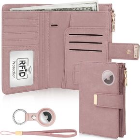 HUANLANG Passport Holder with Airtag for Women/Men, Airtag Passport Wallet for Travel Leather Passport Holder RFID Blocking,Travel Passport Walelt with Credit Card Holder