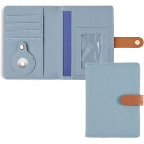 The Passport Wallet - Premium Travel Passport Wallet and Cover with Secure Magnetic Strap, Multiple Card Slots, & Concealed AirTag Slot- Ideal for International Travelers - Light Blue
