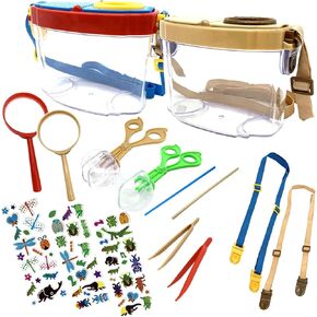 2 Pack Bug Catcher Kit, Bug Collection Kit, Outdoor Nature Explorer Kit, Science Educational Kit with Stickers, Tweezers, Magnifying Glass, Bug Observation Container